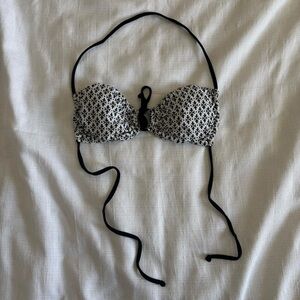 Black and White Patterned Bikini Top